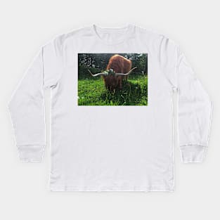 Scottish Highland Cattle Cow 2019 Kids Long Sleeve T-Shirt